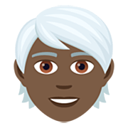Persona: Tono De Piel Oscuro, Pelo Blanco JoyPixels 7.0.