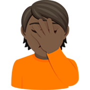 🤦🏿 Emoji Pessoa Decepcionada: Pele Escura na JoyPixels 7.0.