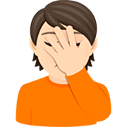 🤦🏻 Emoji Persona Con La Mano En La Frente: Tono De Piel Claro en JoyPixels 7.0.