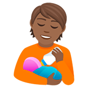 🧑🏾‍🍼 Emoji Pessoa Alimentando Bebê: Pele Morena Escura na JoyPixels 7.0.
