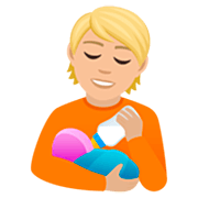 🧑🏼‍🍼 Emoji Pessoa Alimentando Bebê: Pele Morena Clara na JoyPixels 7.0.
