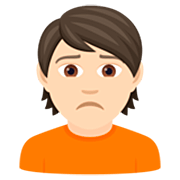 🙍🏻 Emoji Franzindo A Sobrancelha: Pele Clara na JoyPixels 7.0.
