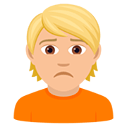 🙍🏼 Emoji Persona Frunciendo El Ceño: Tono De Piel Claro Medio en JoyPixels 7.0.