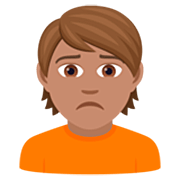 Emoji 🙍🏽 Persona Corrucciata: Carnagione Olivastra su JoyPixels 7.0.