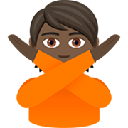 🙅🏿 Emoji Pessoa Fazendo Gesto De «não»: Pele Escura na JoyPixels 7.0.