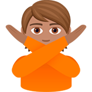 🙅🏽 Emoji Person mit überkreuzten Armen: mittlere Hautfarbe JoyPixels 7.0.