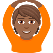 🙆🏾 Emoji Pessoa Fazendo Gesto De «OK»: Pele Morena Escura na JoyPixels 7.0.