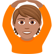 Emoji 🙆🏽 Persona Con Gesto OK: Carnagione Olivastra su JoyPixels 7.0.