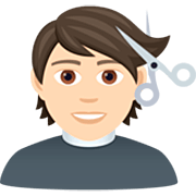 💇🏻 Emoji Persona Cortándose El Pelo: Tono De Piel Claro en JoyPixels 7.0.