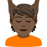 💆🏿 Emoji Pessoa Recebendo Massagem Facial: Pele Escura na JoyPixels 7.0.