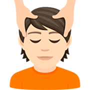 Person, die eine Kopfmassage bekommt: helle Hautfarbe JoyPixels 7.0.