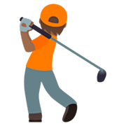 🏌🏾 Emoji Golfer(in): mitteldunkle Hautfarbe JoyPixels 7.0.
