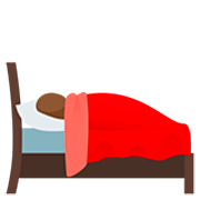 🛌🏽 Emoji im Bett liegende Person: mittlere Hautfarbe JoyPixels 7.0.
