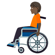Person in manuellem Rollstuhl: dunkle Hautfarbe JoyPixels 7.0.