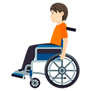 🧑🏻‍🦽 Emoji Persona en silla de ruedas manual: tono de piel claro en JoyPixels 7.0.