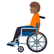 Person in manuellem Rollstuhl: mitteldunkle Hautfarbe JoyPixels 7.0.