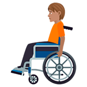 Person in manuellem Rollstuhl: mittlere Hautfarbe JoyPixels 7.0.