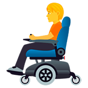 Person in motorisiertem Rollstuhl JoyPixels 7.0.