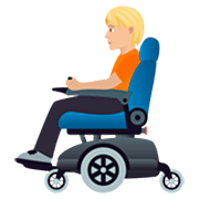 🧑🏼‍🦼 Emoji Person in motorisiertem Rollstuhl: mittelhelle Hautfarbe JoyPixels 7.0.