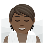 🧖🏿 Emoji Persona En Una Sauna: Tono De Piel Oscuro en JoyPixels 7.0.