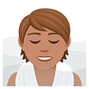 Emoji 🧖🏽 Persona In Sauna: Carnagione Olivastra su JoyPixels 7.0.