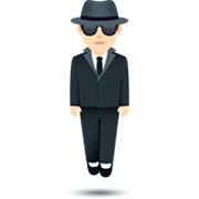 🕴🏻 Emoji Homem De Terno Levitando: Pele Clara na JoyPixels 7.0.