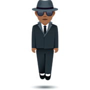 🕴🏾 Emoji Persona Trajeado Levitando: Tono De Piel Oscuro Medio en JoyPixels 7.0.