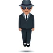 🕴🏽 Emoji Homem De Terno Levitando: Pele Morena na JoyPixels 7.0.