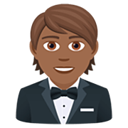 🤵🏾 Emoji Persona Con Esmoquin: Tono De Piel Oscuro Medio en JoyPixels 7.0.