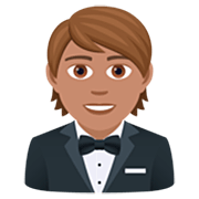 🤵🏽 Emoji Person im Smoking: mittlere Hautfarbe JoyPixels 7.0.