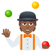 Emoji 🤹🏾 Persona Che Fa Giocoleria: Carnagione Abbastanza Scura su JoyPixels 7.0.