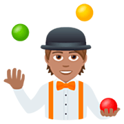 Emoji 🤹🏽 Persona Che Fa Giocoleria: Carnagione Olivastra su JoyPixels 7.0.