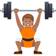 🏋🏽 Emoji Pessoa Levantando Peso: Pele Morena na JoyPixels 7.0.