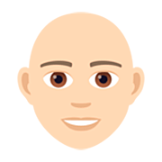 🧑🏻‍🦲 Emoji Erwachsener: helle Hautfarbe, Glatze JoyPixels 7.0.