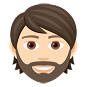 Emoji 🧔🏻 Uomo Con La Barba: Carnagione Chiara su JoyPixels 7.0.