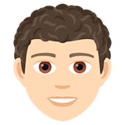 🧑🏻‍🦱 Emoji Erwachsener: helle Hautfarbe, lockiges Haar JoyPixels 7.0.