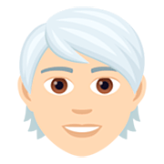 Emoji 🧑🏻‍🦳 Persona: Carnagione Chiara E Capelli Bianchi su JoyPixels 7.0.