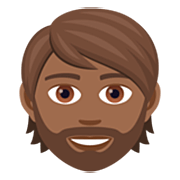 Émoji 🧔🏾 Homme Barbu : Peau Mate sur JoyPixels 7.0.