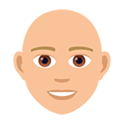 🧑🏼‍🦲 Emoji Erwachsener: mittelhelle Hautfarbe, Glatze JoyPixels 7.0.
