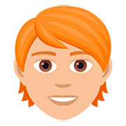 Erwachsener: mittelhelle Hautfarbe, rotes Haar JoyPixels 7.0.