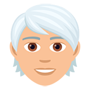 Emoji 🧑🏼‍🦳 Persona: Carnagione Abbastanza Chiara E Capelli Bianchi su JoyPixels 7.0.