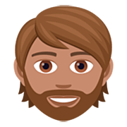 🧔🏽 Emoji Mann: mittlere Hautfarbe, Bart JoyPixels 7.0.