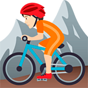 🚵🏻 Emoji Mountainbiker(in): helle Hautfarbe JoyPixels 7.0.