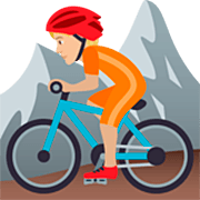 Pessoa Fazendo Mountain Bike: Pele Morena Clara JoyPixels 7.0.