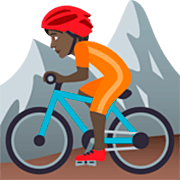 🚵🏿 Emoji Pessoa Fazendo Mountain Bike: Pele Escura na JoyPixels 7.0.