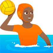 🤽🏾 Emoji Pessoa Jogando Polo Aquático: Pele Morena Escura na JoyPixels 7.0.