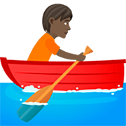 🚣🏿 Emoji Persona Remando En Un Bote: Tono De Piel Oscuro en JoyPixels 7.0.