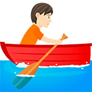 🚣🏻 Emoji Person im Ruderboot: helle Hautfarbe JoyPixels 7.0.