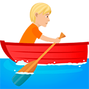 Persona Remando En Un Bote: Tono De Piel Claro Medio JoyPixels 7.0.