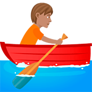 Émoji 🚣🏽 Personne Ramant Dans Une Barque : Peau Légèrement Mate sur JoyPixels 7.0.